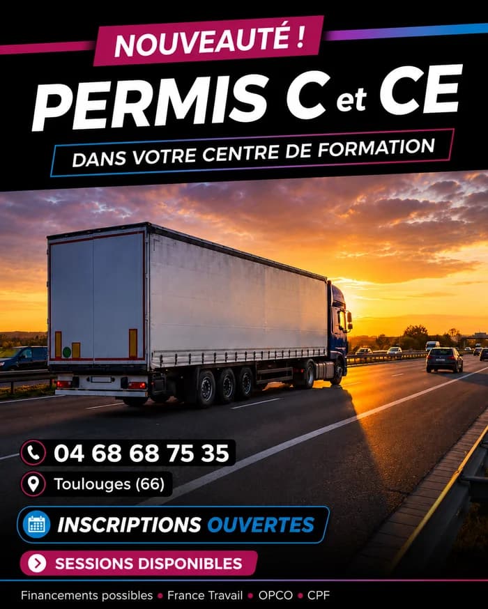 Visuel de campagne Permis C et CE — conducteur en cabine